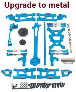 Shcong Wltoys 124019 RC Car accessories list spare parts 12-IN-1 upgrade to metal kit Blue