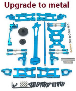 Shcong Wltoys 124017 RC Car accessories list spare parts 12-IN-1 upgrade to metal kit Blue