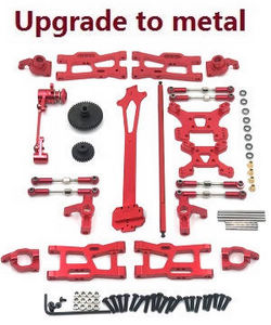 Shcong Wltoys 124019 RC Car accessories list spare parts 12-IN-1 upgrade to metal kit Red - Click Image to Close