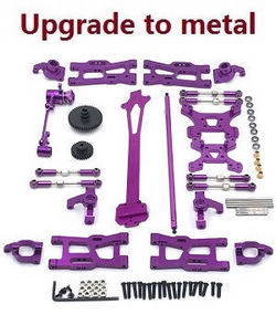 Shcong Wltoys 124019 RC Car accessories list spare parts 12-IN-1 upgrade to metal kit Purple