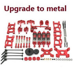 Shcong Wltoys 124019 RC Car accessories list spare parts 13-IN-1 upgrade to metal kit Red - Click Image to Close