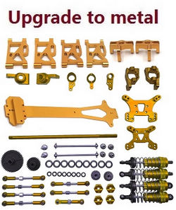Shcong Wltoys 124019 RC Car accessories list spare parts 20-IN-1 upgrade to metal kit Gold