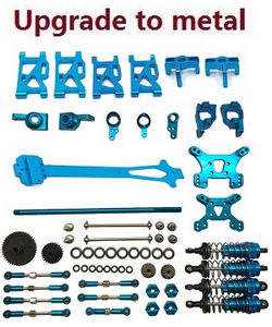 Shcong Wltoys 124019 RC Car accessories list spare parts 20-IN-1 upgrade to metal kit Blue - Click Image to Close