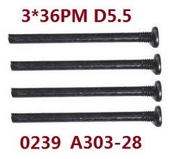 Shcong Wltoys 12409 RC Car accessories list spare parts screws 3*36PM A303-28 - Click Image to Close