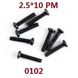 Shcong Wltoys 12409 RC Car accessories list spare parts screws 2.5*10PM 0102 - Click Image to Close