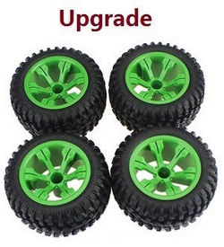 Shcong Wltoys 12409 RC Car accessories list spare parts upgrade tires 4pcs (Green) - Click Image to Close