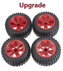 Shcong Wltoys 12409 RC Car accessories list spare parts upgrade tires 4pcs (Red) - Click Image to Close
