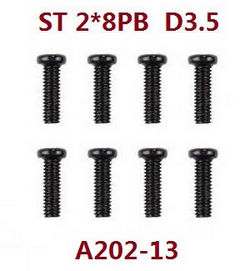 Shcong Wltoys 12409 RC Car accessories list spare parts screws 2*8PB A202-13 - Click Image to Close