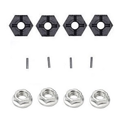 Shcong Wltoys 12428 12427 12428-A 12427-A 12428-B 12427-B 12428-C 12427-C RC Car accessories list spare parts hexagon wheel seat + fixed iron bar + M4 flange nuts
