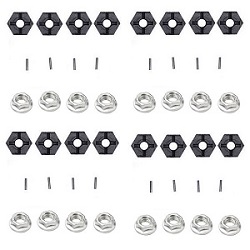 Shcong Wltoys 12428 12427 12428-A 12427-A 12428-B 12427-B 12428-C 12427-C RC Car accessories list spare parts hexagon wheel seat + fixed iron bar + M4 flange nuts 4sets