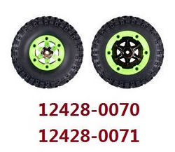 Shcong Wltoys 12428 12427 12428-A 12427-A 12428-B 12427-B 12428-C 12427-C RC Car accessories list spare parts tires 2pcs Green (0070 0071)