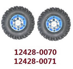 Shcong Wltoys 12428 12427 12428-A 12427-A 12428-B 12427-B 12428-C 12427-C RC Car accessories list spare parts tires 2pcs Blue (0070 0071)