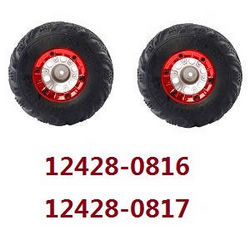 Shcong Wltoys 12428 12427 12428-A 12427-A 12428-B 12427-B 12428-C 12427-C RC Car accessories list spare parts tires 2pcs Red (0816 0817)
