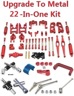 Wltoys 12428 12427 12428-A 12427-A 12428-B 12427-B 12428-C 12427-C upgrade to metal parts group 22-In-One Kit Red