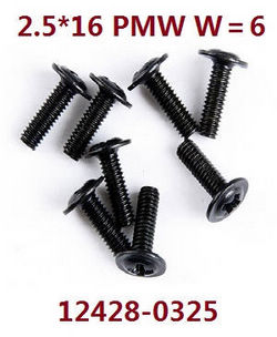 Shcong Wltoys 12428 12427 12428-A 12427-A 12428-B 12427-B 12428-C 12427-C RC Car accessories list spare parts screws 2.5*16 PMW W=6 (0325)