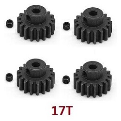 Shcong Wltoys 12428 12427 12428-A 12427-A 12428-B 12427-B 12428-C 12427-C RC Car accessories list spare parts 17T driven gear on the main motor (Metal) 4set - Click Image to Close