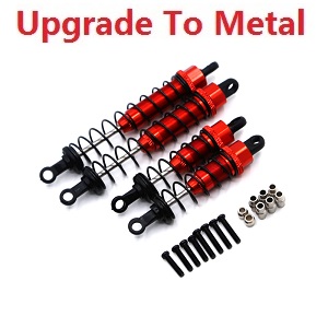 Shcong Wltoys 12428 12427 12428-A 12427-A 12428-B 12427-B 12428-C 12427-C RC Car accessories list spare parts front suspension and rear shock set (Metal-2) Red