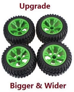 Shcong Wltoys 12429 RC Car accessories list spare parts upgrade tires 4pcs Green more bigger and wider