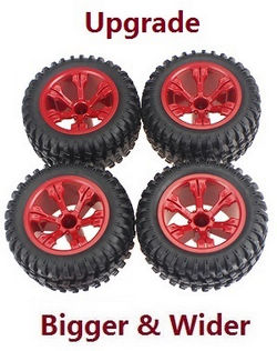 Shcong Wltoys 12429 RC Car accessories list spare parts upgrade tires 4pcs Red more bigger and wider