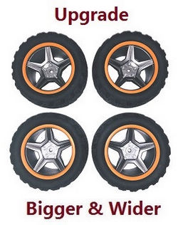 Shcong Wltoys 12429 RC Car accessories list spare parts upgrade tires 4pcs Orange more bigger and wider