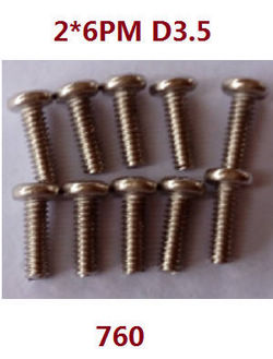 Shcong Wltoys 12429 RC Car accessories list spare parts screws 2*6 PM (760) - Click Image to Close