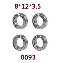 Shcong Wltoys 12429 RC Car accessories list spare parts bearing 8*12*3.5 (0093) - Click Image to Close