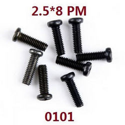 Shcong Wltoys 12429 RC Car accessories list spare parts screws 2.5*8 PM (0101) - Click Image to Close