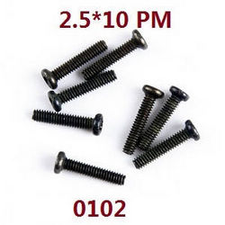 Shcong Wltoys 12429 RC Car accessories list spare parts screws 2.5*10 PM (0102) - Click Image to Close