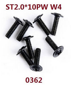 Shcong Wltoys 12429 RC Car accessories list spare parts screws ST2.0*10PW W4 (0362) - Click Image to Close