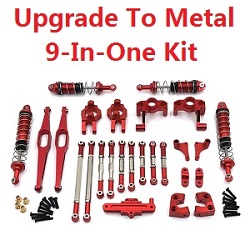 Wltoys 12429 upgrade to metal parts group 9-In-One Kit Red