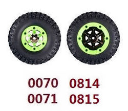 Shcong Wltoys 12628 RC Car accessories list spare parts tires 2pcs Green (0070 0071 0814 0815) - Click Image to Close