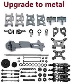 Shcong Wltoys 144001 RC Car accessories list spare parts 20-IN-1 upgrade to metal kit Titanium color - Click Image to Close
