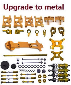 Shcong Wltoys 144001 RC Car accessories list spare parts 20-IN-1 upgrade to metal kit Gold