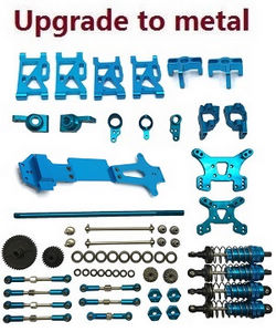 Shcong Wltoys 144001 RC Car accessories list spare parts 20-IN-1 upgrade to metal kit Blue