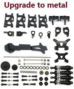 Shcong Wltoys 144001 RC Car accessories list spare parts 20-IN-1 upgrade to metal kit Black