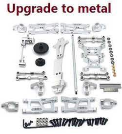 Shcong Wltoys 144002 RC Car accessories list spare parts 12-IN-1 upgrade to metal kit Silver
