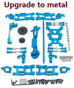 Shcong Wltoys 144001 RC Car accessories list spare parts 12-IN-1 upgrade to metal kit Blue
