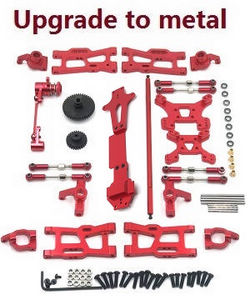 Shcong Wltoys 144002 RC Car accessories list spare parts 12-IN-1 upgrade to metal kit Red