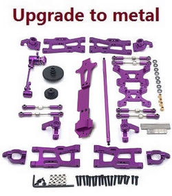Shcong Wltoys XK 144010 RC Car accessories list spare parts 12-IN-1 upgrade to metal kit Purple