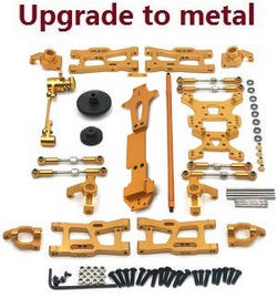 Shcong Wltoys 144001 RC Car accessories list spare parts 12-IN-1 upgrade to metal kit Gold