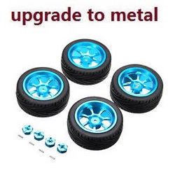 Shcong Wltoys 144001 RC Car accessories list spare parts front and rear tires with hexagon adapter set (Metal)