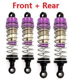 Shcong Wltoys XK 144002 RC Car accessories list spare parts shock absorber (Front + Rear) 4pcs Purple - Click Image to Close