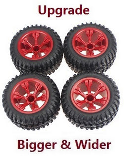 Shcong Wltoys XK 144010 RC Car accessories list spare parts upgrade tires 4pcs (Red)
