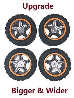 Shcong Wltoys XK 144010 RC Car accessories list spare parts upgrade tires 4pcs (Orange)