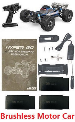 MJX Hyper Go 16207 Brushless Motor RC Car with 3 battery(3S) RTR