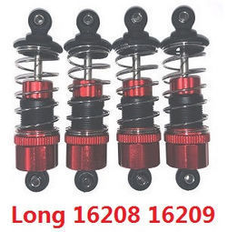 MJX Hyper Go 16208 16209 metal hydraulic shock absorber (Long) Red 4pcs 16500R