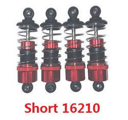 MJX Hyper Go 16210 metal hydraulic shock absorber (Short) Red 4pcs 16510R