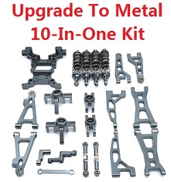 MJX Hyper Go H16 H16H H16E H16P V1 V2 V3 upgrade to metal 10-In-One parts group kit (Titanium color)