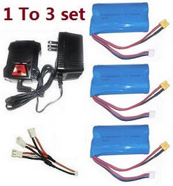 Shcong Wltoys WL XK WL-Model 16800 Excavator accessories list spare parts 1 to 3 balance charger box set + 3* 7.4V 1500mAh battery set