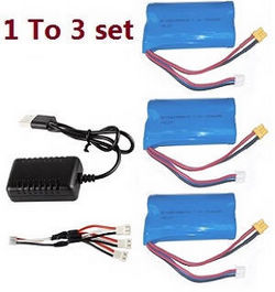 Shcong Wltoys WL XK WL-Model 16800 Excavator accessories list spare parts 1 to 3 USB charger set + 3* 7.4V 1500mAh battery set